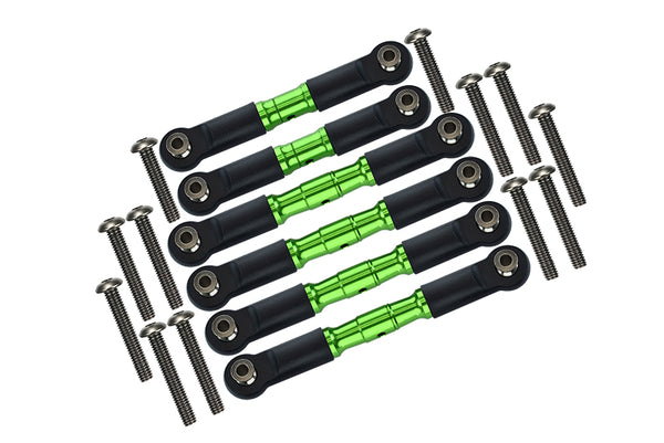 Arrma Granite 4x4 / Big Rock Crew Cab 4x4 Upgrade Parts Stainless Steel Adjustable Tie Rods - 6Pc Set Green