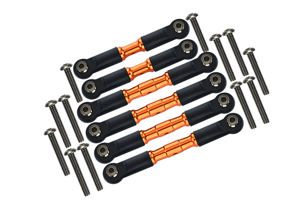 Arrma Granite 4x4 / Big Rock Crew Cab 4x4 Upgrade Parts Stainless Steel Adjustable Tie Rods - 6Pc Set Orange