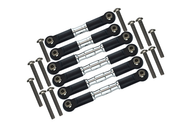 Arrma Granite 4x4 / Big Rock Crew Cab 4x4 Upgrade Parts Stainless Steel Adjustable Tie Rods - 6Pc Set Silver