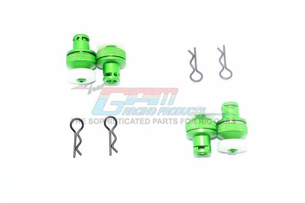 Arrma Granite 4X4 / Big Rock Crew Cab 4X4 Aluminum Front & Rear Magnetic Body Posts - 4Pc Set Green