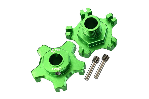 Arrma 1/7 INFRACTION 6S BLX / INFRACTION V2 6S BLX Aluminum Wheel Hex (+6mm) - 2Pc Set Green