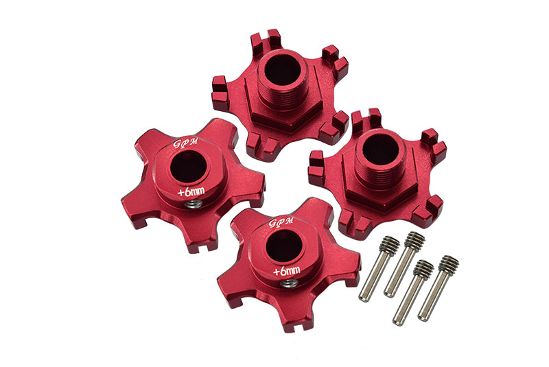 Arrma 1/7 INFRACTION 6S BLX / INFRACTION V2 6S BLX Aluminum Wheel Hex (+6mm) - 4Pc Set Red