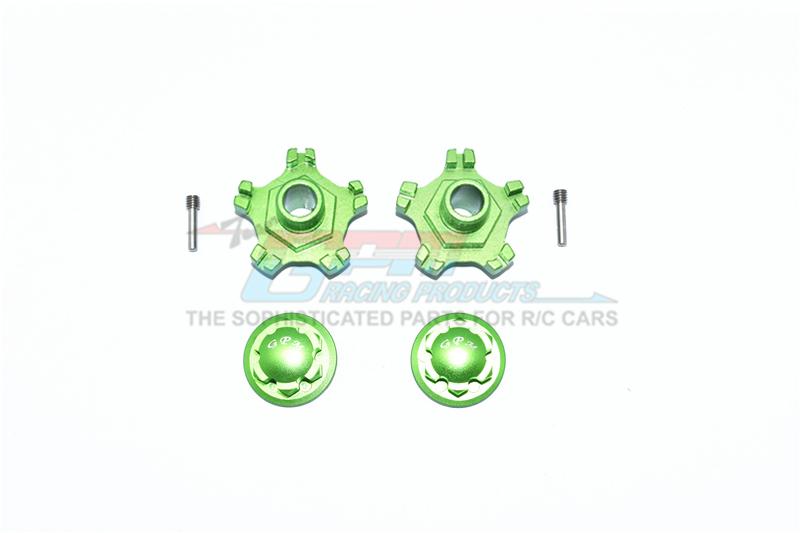 Arrma INFRACTION 6S BLX Aluminum Wheel Hex (+6mm) + Wheel Lock - 4Pc Set Green