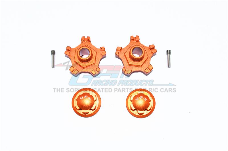 Arrma INFRACTION 6S BLX Aluminum Wheel Hex (+6mm) + Wheel Lock - 4Pc Set Orange