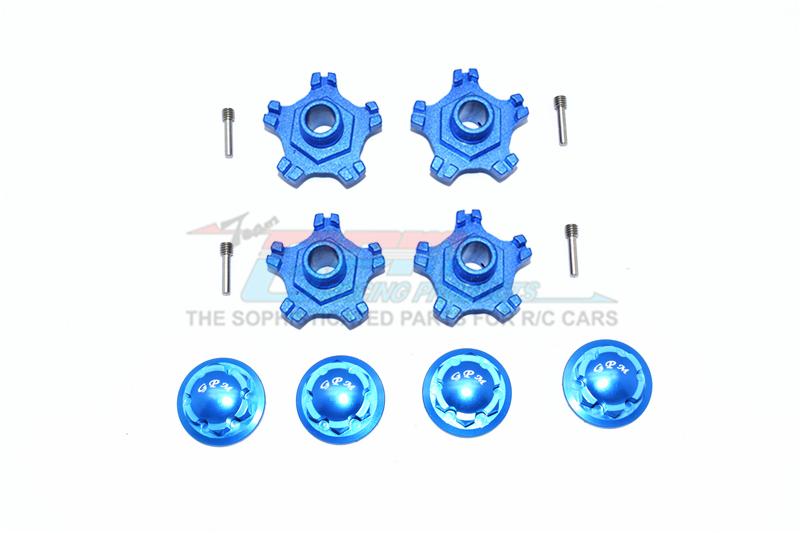 Arrma INFRACTION 6S BLX Aluminum Wheel Hex (+6mm) + Wheel Lock - 8Pc Set Blue