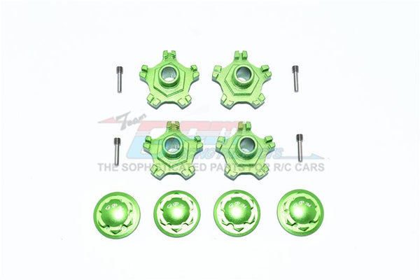 Arrma INFRACTION 6S BLX Aluminum Wheel Hex (+6mm) + Wheel Lock - 8Pc Set Green