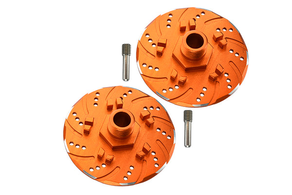 Arrma 1/7 INFRACTION 6S BLX / INFRACTION V2 6S BLX Aluminum +6mm Hex With Brake Disk With Silver Lining - 2Pc Set Orange