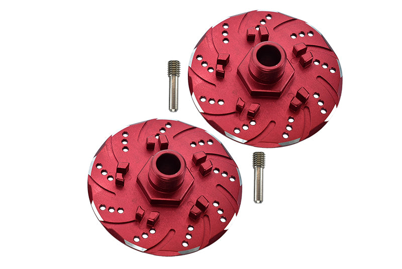 Arrma 1/7 INFRACTION 6S BLX / INFRACTION V2 6S BLX Aluminum +6mm Hex With Brake Disk With Silver Lining - 2Pc Set Red