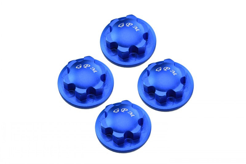 Aluminum Wheel Lock For 1:8 Arrma KRATON 6S / OUTCAST 6S / NOTORIOUS 6S / TYPHON 6S / TALION 6S / KRATON 6S V5 / NOTORIOUS 6S V5 / 1:10 SENTON 6S - 4Pc Set Blue