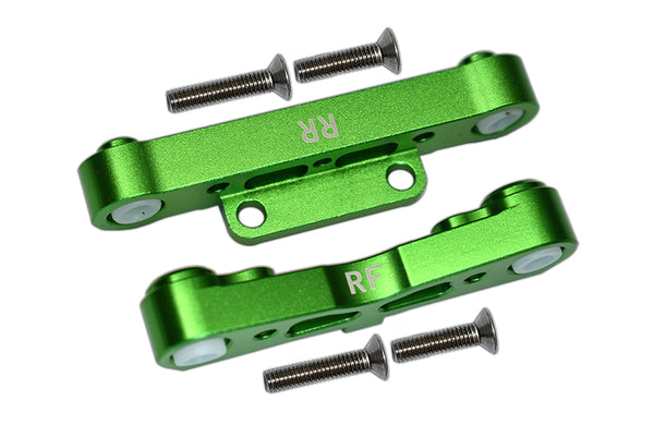 Aluminum Rear Lower Suspension Mount For Arrma 1:8 KRATON / OUTCAST / NOTORIOUS / TYPHON / TALION / KRATON V5 / NOTORIOUS V5 / 1:7 INFRACTION / INFRACTION V2 / LIMITLESS / 1:10 SENTON - 1Pr Set Green