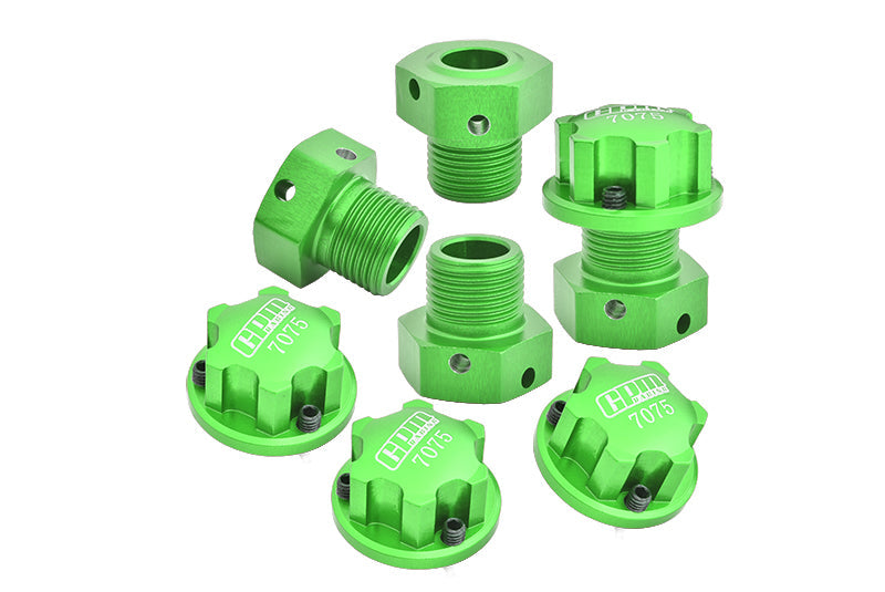 Aluminum 7075 Wheel Hex And Wheel Lock For Arrma 1:8 KRATON / NOTORIOUS / OUTCAST / KRATON EXB / TYPHON / KRATON V5 / NOTORIOUS / 1:7 INFRACTION / FIRETEAM / LIMITLESS V2 / FELONY / MOJAVE - Green