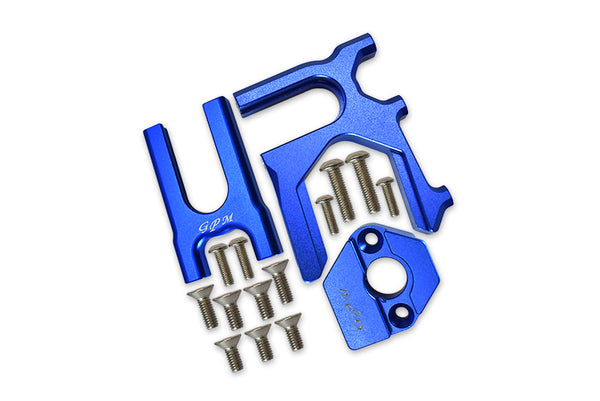 Aluminum Center Differential (Front+Rear) + Motor Mount For Arrma 1:8 KRATON / OUTCAST / NOTORIOUS / TYPHON / TALION / INFRACTION / LIMITLESS / KRATON V5 / NOTORIOUS V5 Upgrades - 3Pc Set Blue
