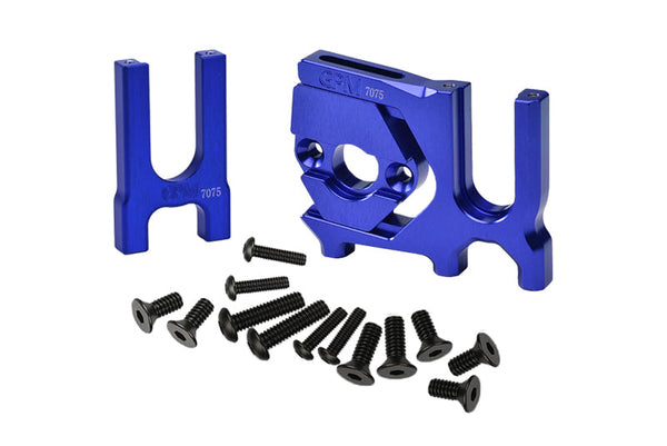 Aluminum 7075 Center Diff Mount (Front+Rear) + Sliding Motor Mount For Arrma 1:8 KRATON / OUTCAST / TALION / TYPHON / NOTORIOUS / KRATON EXB / TYPHON TLR / 1:7 INFRACTION / LIMITLESS / MOJAVE - Blue