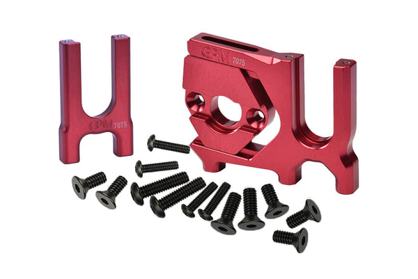 Aluminum 7075 Center Diff Mount (Front+Rear) + Sliding Motor Mount For Arrma 1:8 KRATON / OUTCAST / TALION / TYPHON / NOTORIOUS / KRATON EXB / TYPHON TLR / 1:7 INFRACTION / LIMITLESS / MOJAVE - Red