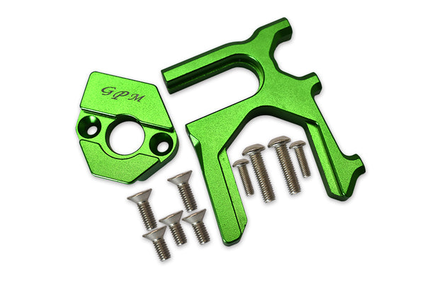 Aluminum Center Differential (Rear) + Motor Mount For Arrma 1:8 KRATON / OUTCAST / NOTORIOUS / TYPHON / TALION / KRATON V5 / NOTORIOUS V5 / 1:7 INFRACTION / INFRACTION V2 / LIMITLESS - 2Pc Set Green