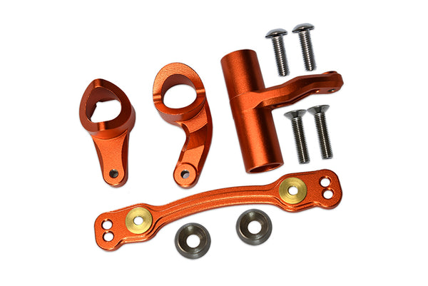 Aluminum Steering Assembly for Arrma 1:8 KRATON / OUTCAST / TYPHON / TALION / KRATON V5 / NOTORIOUS V5 / 1:7  FIRETEAM / 1:10 SENTON - 1 Set Orange