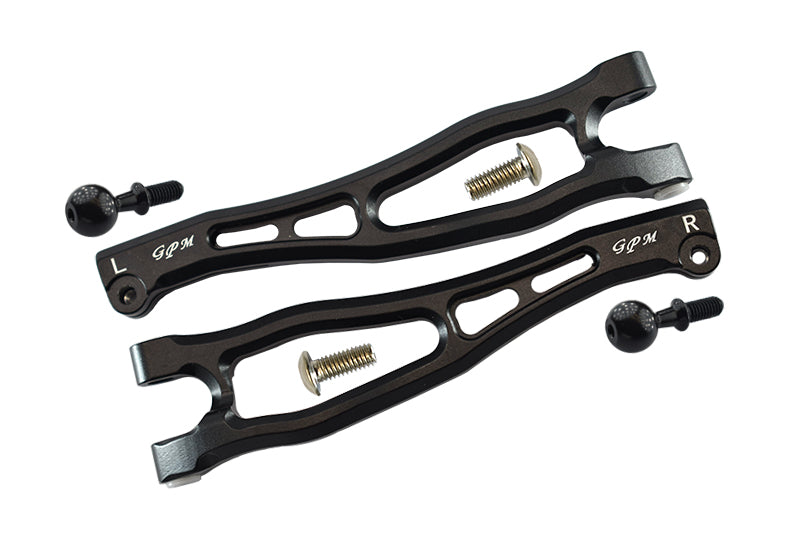 Aluminum Front Upper Arms For Arrma 1:8 KRATON 6S / OUTCAST 6S / NOTORIOUS 6S / KRATON 6S V5 / NOTORIOUS 6S V5 Upgrades - Black