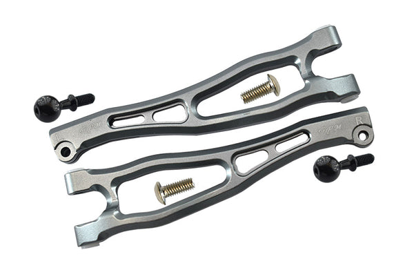 Aluminum Front Upper Arms For Arrma 1:8 KRATON 6S / OUTCAST 6S / NOTORIOUS 6S / KRATON 6S V5 / NOTORIOUS 6S V5 Upgrades - Gray Silver