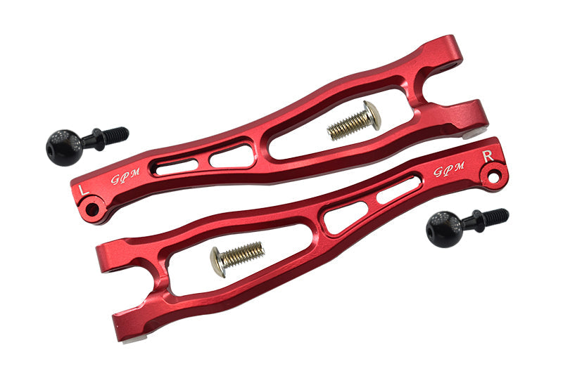 Aluminum Front Upper Arms For Arrma 1:8 KRATON 6S / OUTCAST 6S / NOTORIOUS 6S / KRATON 6S V5 / NOTORIOUS 6S V5 Upgrades - Red