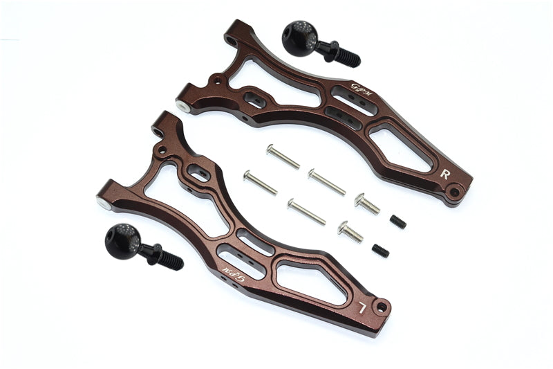 Aluminum Front Lower Arms For Arrma 1:8 KRATON 6S / OUTCAST 6S / NOTORIOUS 6S / KRATON 6S V5 / NOTORIOUS 6S V5 Upgrades - Brown