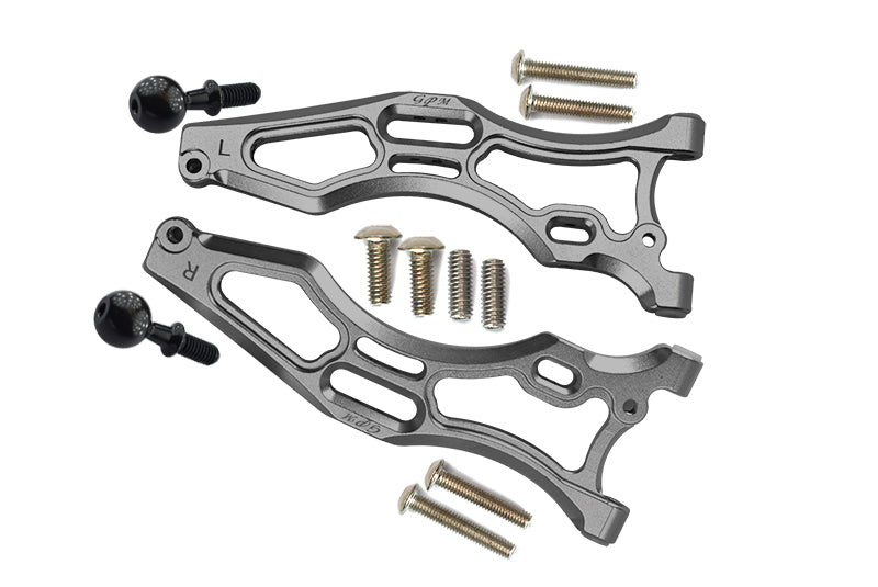 Aluminum Front Lower Arms For Arrma 1:8 KRATON 6S / OUTCAST 6S / NOTORIOUS 6S / KRATON 6S V5 / NOTORIOUS 6S V5 Upgrades - Gray Silver