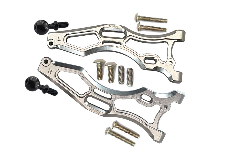 Aluminum Front Lower Arms For Arrma 1:8 KRATON 6S / OUTCAST 6S / NOTORIOUS 6S / KRATON 6S V5 / NOTORIOUS 6S V5 Upgrades - Silver