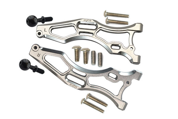 Aluminum Front Lower Arms For Arrma 1:8 KRATON 6S / OUTCAST 6S / NOTORIOUS 6S / KRATON 6S V5 / NOTORIOUS 6S V5 Upgrades - Silver