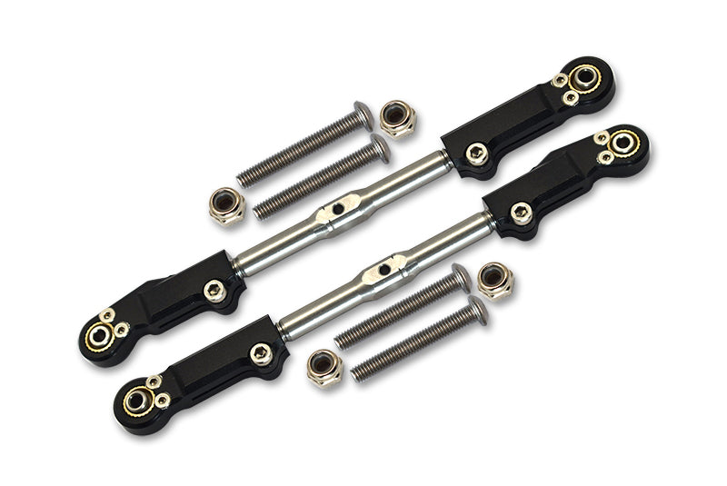 Arrma 1:8 KRATON / NOTORIOUS / OUTCAST / 1:7 FIRETEAM Aluminium + Stainless Steel Rear Upper Arm Tie Rod - 2Pc Set Black