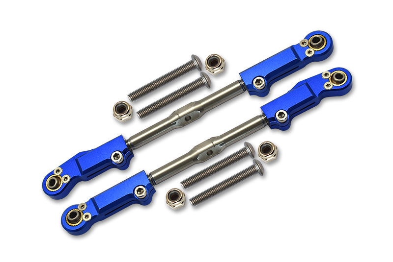 Arrma 1:8 KRATON / NOTORIOUS / OUTCAST / 1:7 FIRETEAM Aluminium + Stainless Steel Rear Upper Arm Tie Rod - 2Pc Set Blue