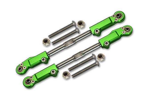 Arrma 1:8 KRATON / NOTORIOUS / OUTCAST / 1:7 FIRETEAM Aluminium + Stainless Steel Rear Upper Arm Tie Rod - 2Pc Set Green