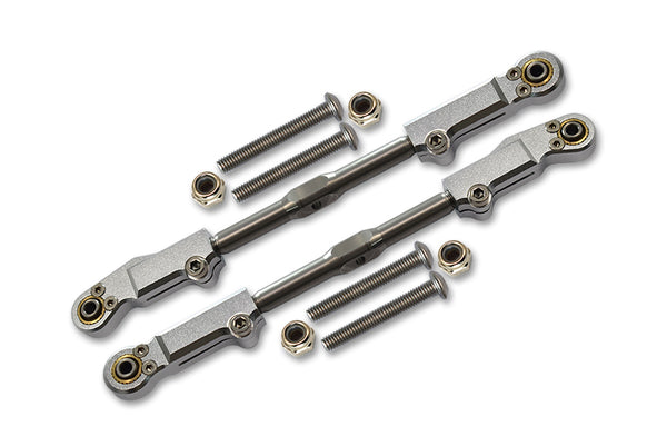 Arrma 1:8 KRATON / NOTORIOUS / OUTCAST / 1:7 FIRETEAM Aluminium + Stainless Steel Rear Upper Arm Tie Rod - 2Pc Set Silver