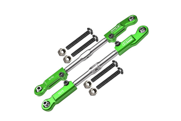 Aluminum 7075-T6 + Stainless Steel Rear Camber Links For Arrma 1:8 KRATON 6S / OUTCAST 6S / TALION 6S / NOTORIOUS 6S / KRATON EXB / KRATON 6S V5 / NOTORIOUS 6S V5 / 1:7 FIRETEAM 6S Upgrades - Green
