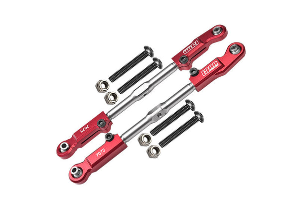 Aluminum 7075-T6 + Stainless Steel Rear Camber Links For Arrma 1:8 KRATON 6S / OUTCAST 6S / TALION 6S / NOTORIOUS 6S / KRATON EXB / KRATON 6S V5 / NOTORIOUS 6S V5 / 1:7 FIRETEAM 6S Upgrades - Red