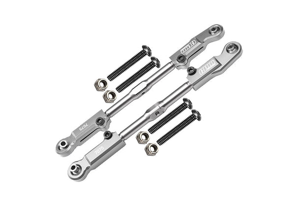 Aluminum 7075-T6 + Stainless Steel Rear Camber Links For Arrma 1:8 KRATON 6S / OUTCAST 6S / TALION 6S / NOTORIOUS 6S / KRATON EXB / KRATON 6S V5 / NOTORIOUS 6S V5 / 1:7 FIRETEAM 6S Upgrades - Silver