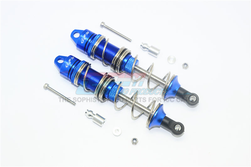 Aluminum Front Double Section Spring Dampers 115mm for Arrma 1:8 KRATON 6S / OUTCAST 6S / NOTORIOUS 6S / KRATON 6S V5 / NOTORIOUS 6S V5 / 1:7 FIRETEAM - 1Pr Set Blue