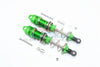 Aluminum Front Double Section Spring Dampers 115mm for Arrma 1:8 KRATON 6S / OUTCAST 6S / NOTORIOUS 6S / KRATON 6S V5 / NOTORIOUS 6S V5 / 1:7 FIRETEAM - 1Pr Set Green