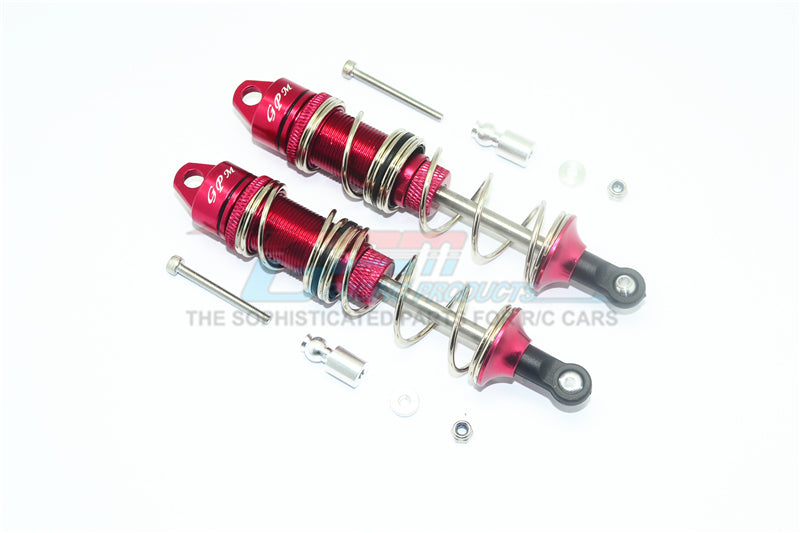 Aluminum Front Double Section Spring Dampers 115mm for Arrma 1:8 KRATON 6S / OUTCAST 6S / NOTORIOUS 6S / KRATON 6S V5 / NOTORIOUS 6S V5 / 1:7 FIRETEAM - 1Pr Set Red