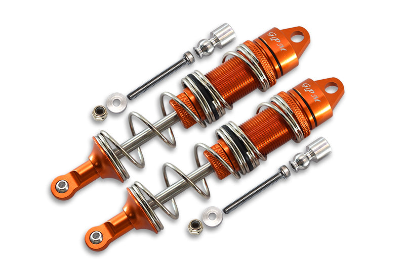 Aluminum Front Double Section Spring Dampers 115mm For Arrma 1:8 KRATON 6S / OUTCAST 6S / NOTORIOUS 6S / KRATON 6S V5 / NOTORIOUS 6S V5 - 1Pr Set Orange