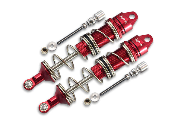 Aluminum Front Double Section Spring Dampers 115mm For Arrma 1:8 KRATON 6S / OUTCAST 6S / NOTORIOUS 6S / KRATON 6S V5 / NOTORIOUS 6S V5 - 1Pr Set Red