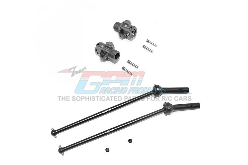 Arrma KRATON 6S BLX / OUTCAST 6S BLX Aluminum Rear CVD Drive Shaft + 13mm Hex -10Pc Set Gray Silver