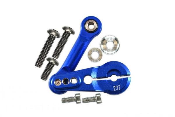 Aluminum Tie Rod + 23T Servo Horn For Arrma 1:8 Kraton / Talion / Typhon / Outcast / Notorious / Kraton V5 / Notorious V5 / 1:7 Infraction / Limitless / Mojave - 9Pc Set Blue