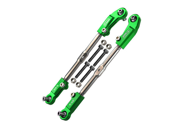 Aluminum + Stainless Steel Adjustable Front Steering Tie Rod for Arrma 1:8 KRATON 6S / RC Talion 6S / Outcast 6S / Electric Talion 6S / Notorious 6S / KRATON 6S V5 / Notorious 6S V5 - Green