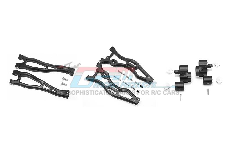 Arrma KRATON 6S BLX / OUTCAST 6S BLX Aluminum Front Upper & Lower Arms + Front Knuckle Arms - 22Pc Set Black