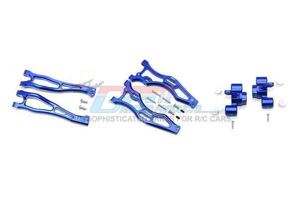 Arrma KRATON 6S BLX / OUTCAST 6S BLX Aluminum Front Upper & Lower Arms + Front Knuckle Arms - 22Pc Set Blue