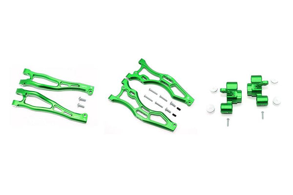 Arrma KRATON / OUTCAST / NOTORIOUS 6S BLX Aluminum Front Upper & Lower Arms + Front Knuckle Arms - 22Pc Set Green