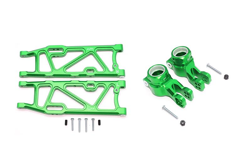 Arrma KRATON / OUTCAST / NOTORIOUS 6S BLX Aluminum Rear Lower Arms + Rear Knuckle Arms - 14Pc Set Green