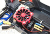 Aluminum Motor Heatsink With Cooling Fan For Arrma 1:10 KRATON 4S / BIG ROCK V3 3S / VORTEKS 3S / SENTON 3S / 1:8 VENDETTA 3S - 1 Set Orange
