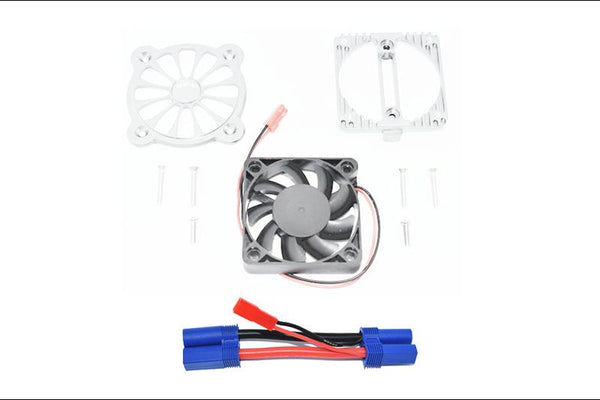 Arrma 1:10 KRATON 4S BLX / SENTON 3S BLX Aluminum Motor Heatsink With Cooling Fan - 1 Set Silver