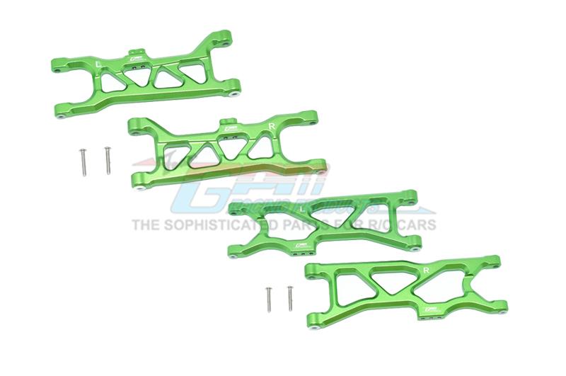 Arrma 1/10 KRATON 4S BLX Aluminum Front & Rear Lower Arms - 4Pc Set Green