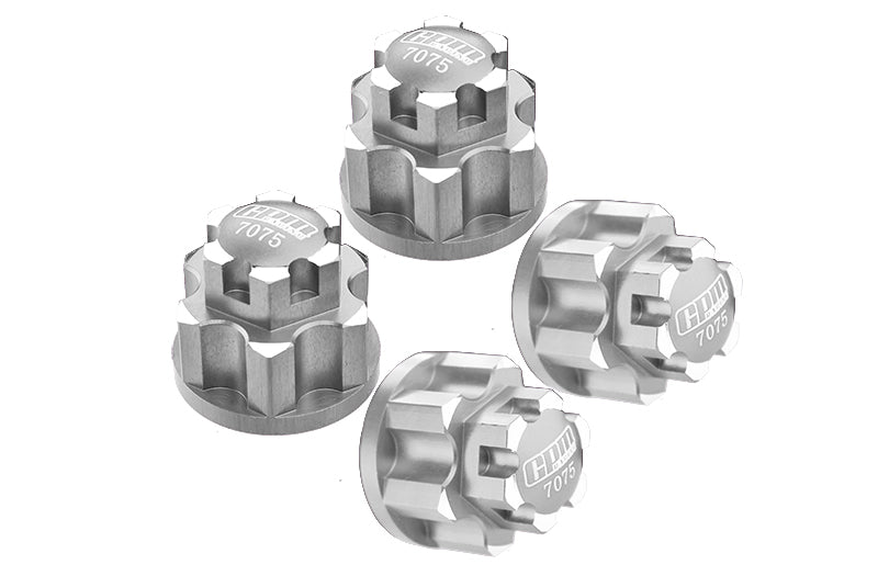 Aluminum 7075-T6 Wheel Lock For For Arrma 1:5 KRATON 8S / OUTCAST 8S / KRATON EXB Roller / OUTCAST EXB Roller Upgrades - Silver